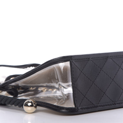 Chanel Lambskin PVC Sand By The Sea Flap With Pearl Strap Black 6 of 10