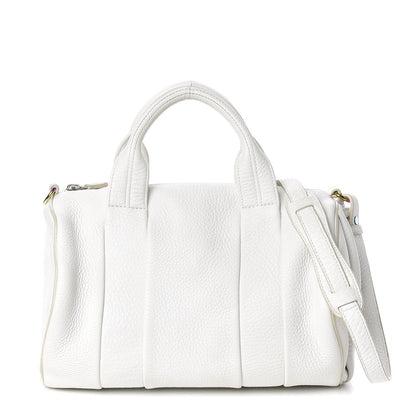 Alexander Wang Pebbled Lambskin Rocco Duffel White Iridescent Hardware 1 of 15
