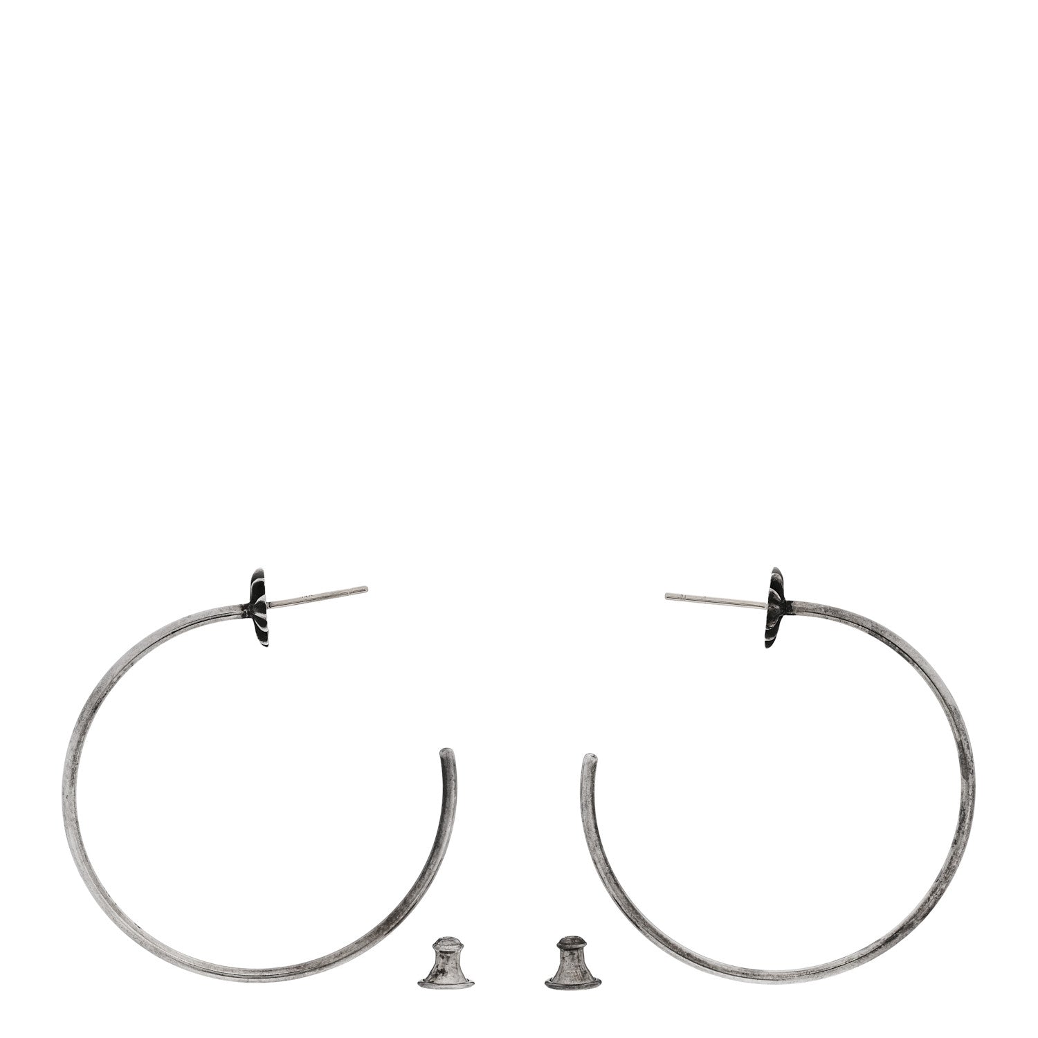 Chrome Hearts Sterling Silver Plus Cross Hoop Earrings 3 of 4