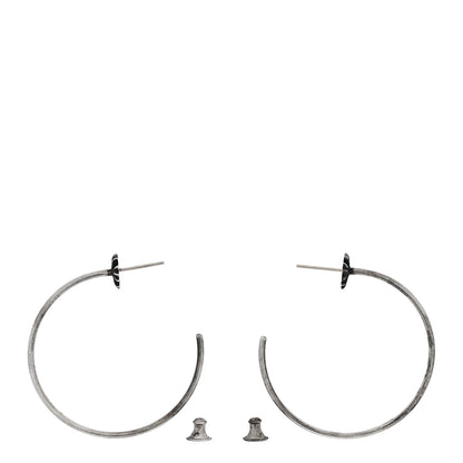 Chrome Hearts Sterling Silver Plus Cross Hoop Earrings 3 of 4