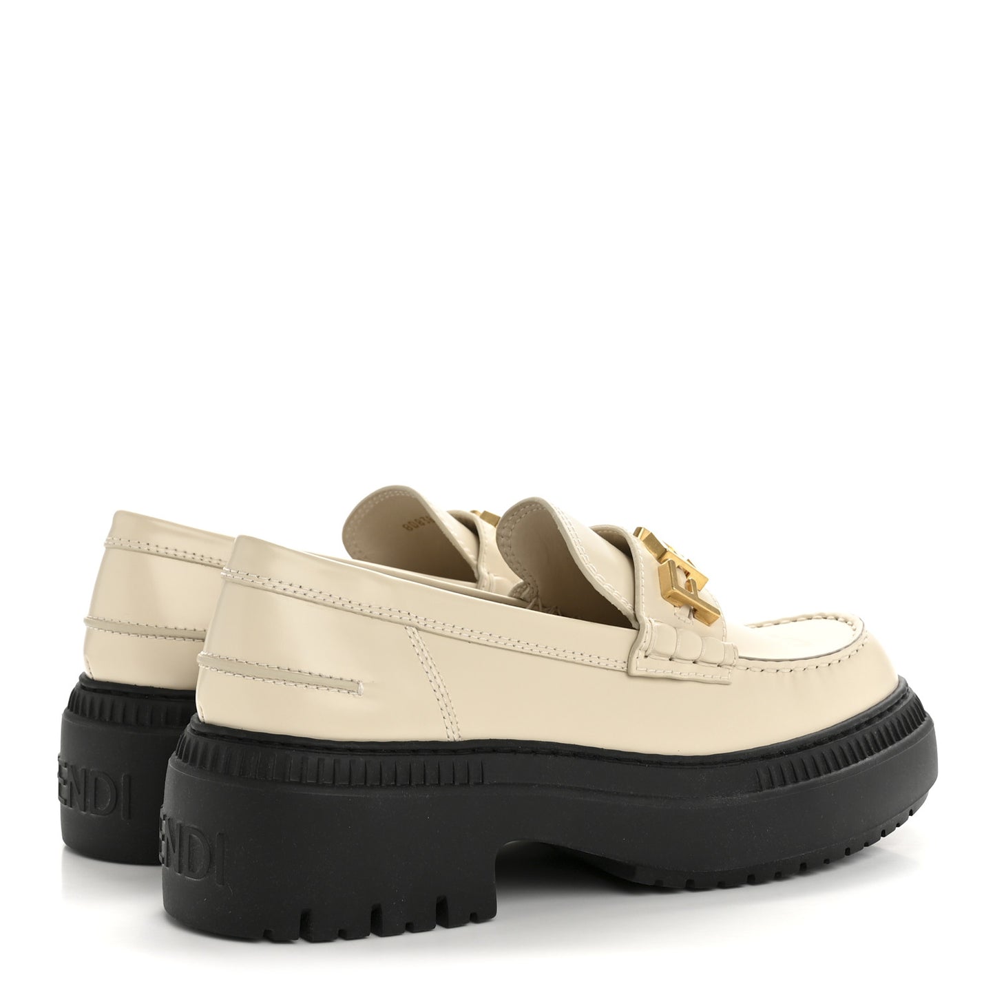 Vitello Abrasivato Fendigraphy 50mm Loafers 40 Blanco Babe