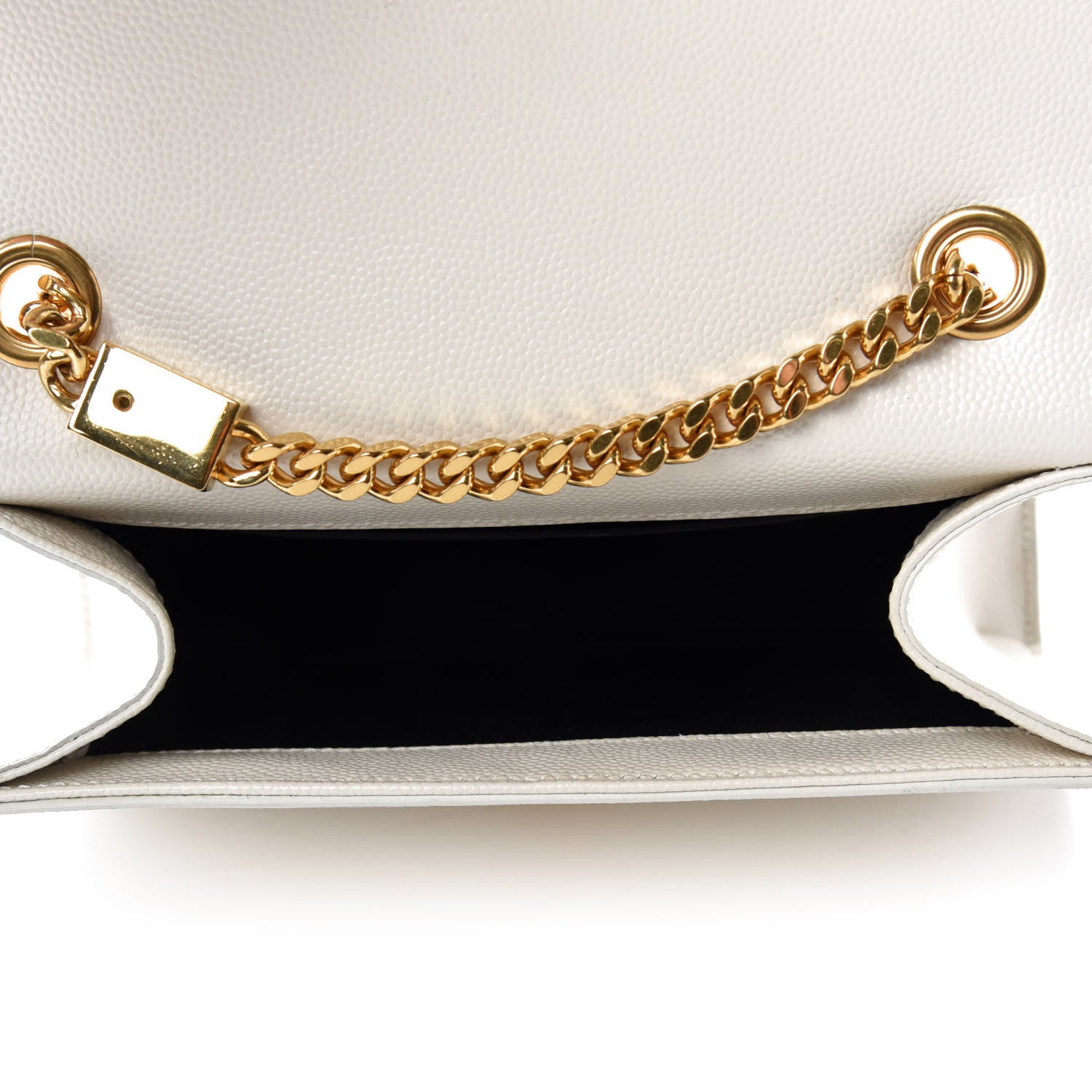 Saint Laurent Grain De Poudre Small Monogram Kate Satchel Optical White 5 of 11