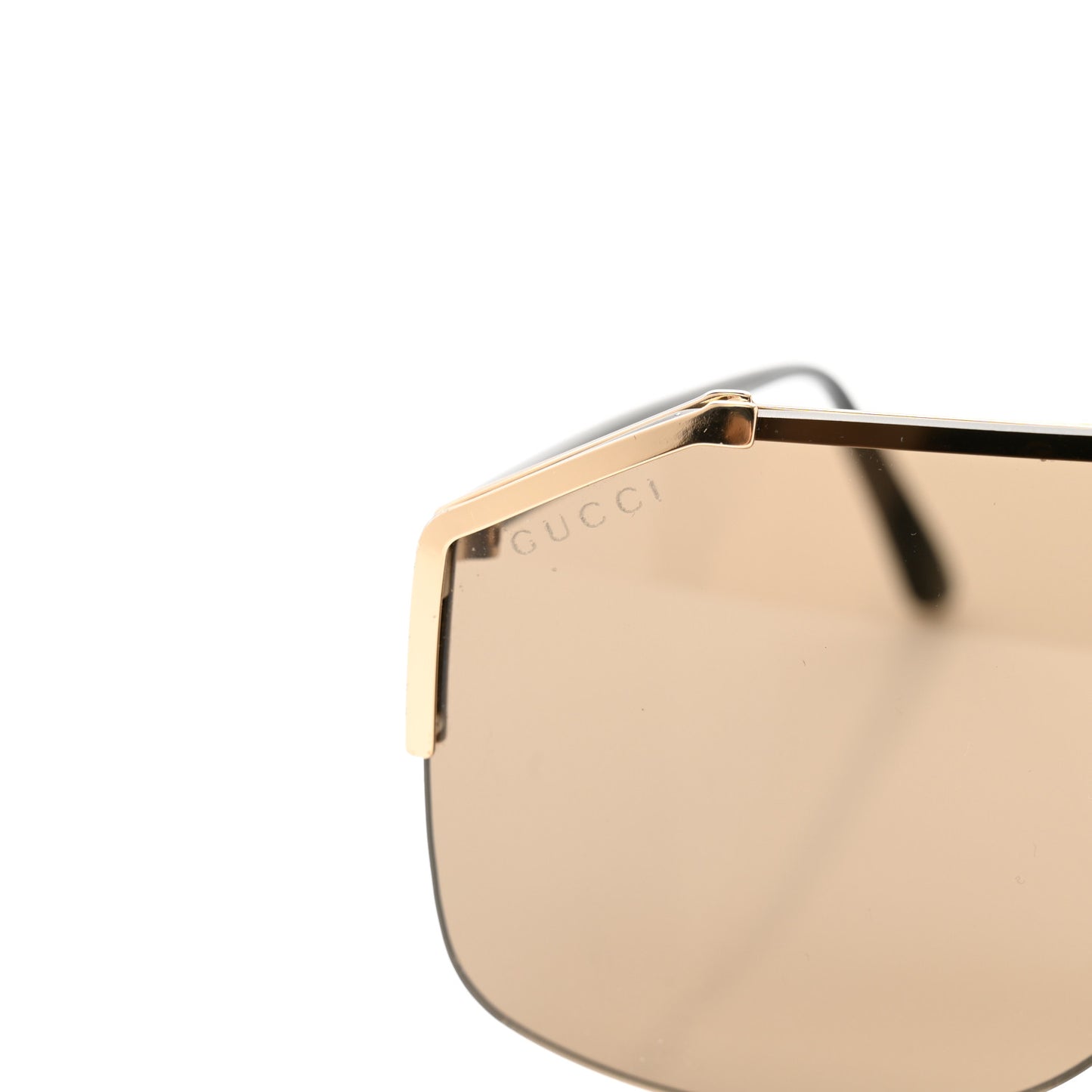 Metal Rimless Square Sunglasses GG0291S Black Gold