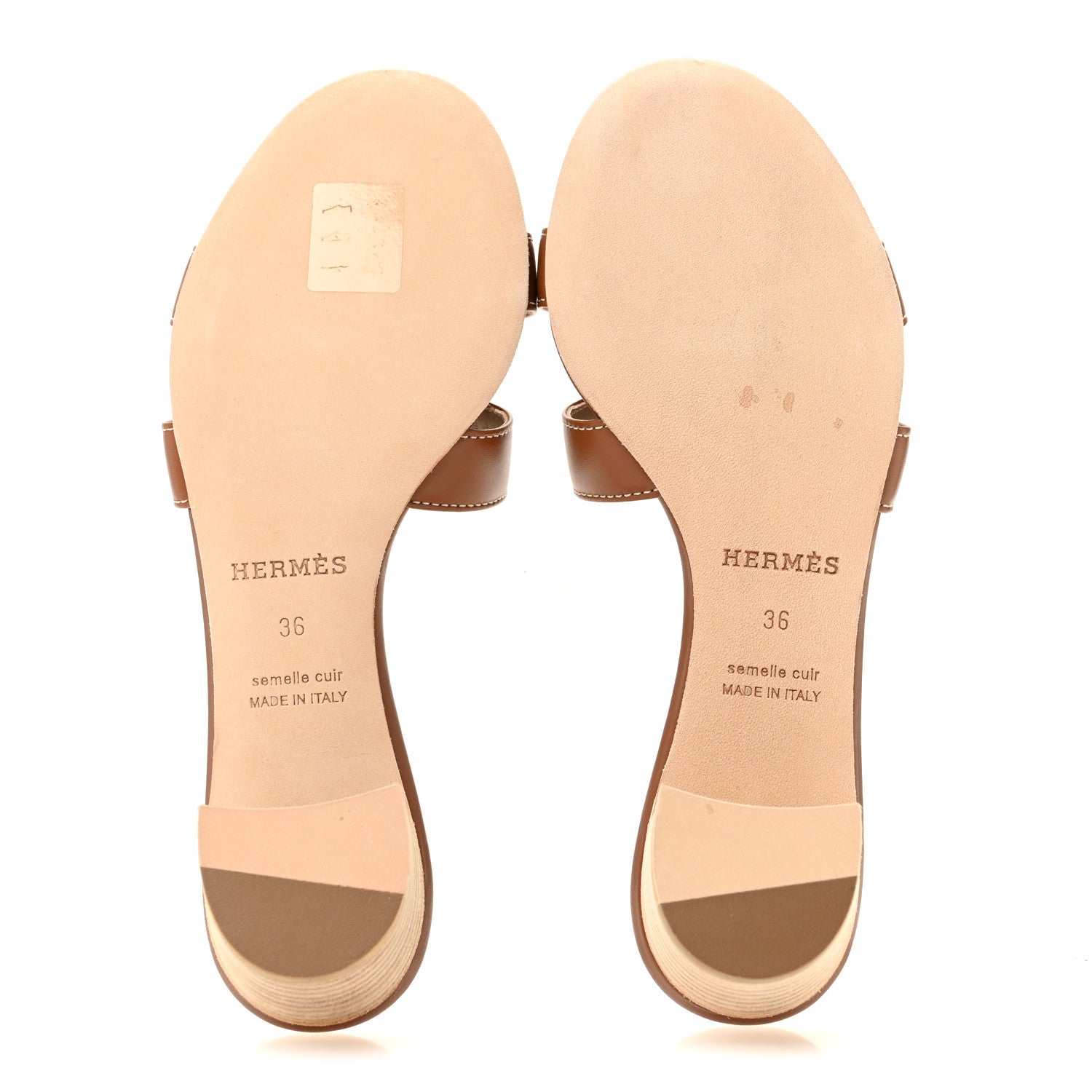 Hermes Calfskin Oasis Sandals 36 Gold 6 of 10