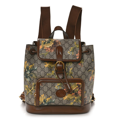 Gucci GG Supreme Monogram Azalea Calfskin Dusty Carnation Retro Interlocking G Buckle Backpack Beige Ebony Multicolor Brown Sugar 1 of 8
