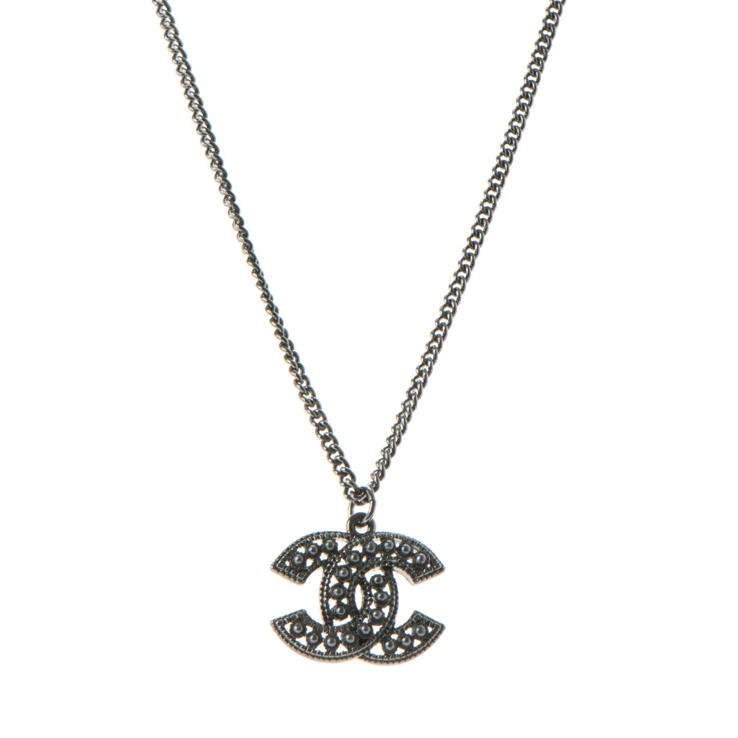Chanel Ruthenium CC Pendant Necklace 1 of 6