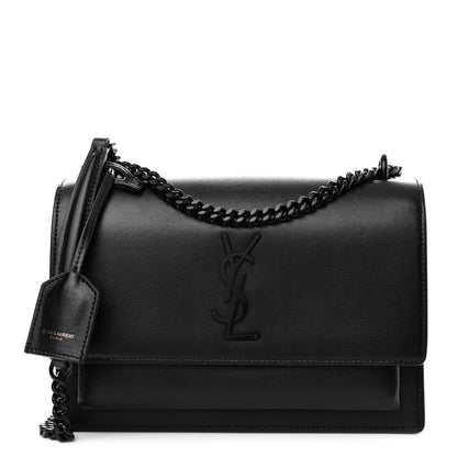 Saint Laurent Calfskin Medium Monogram Monochrome Sunset Black 1 of 13