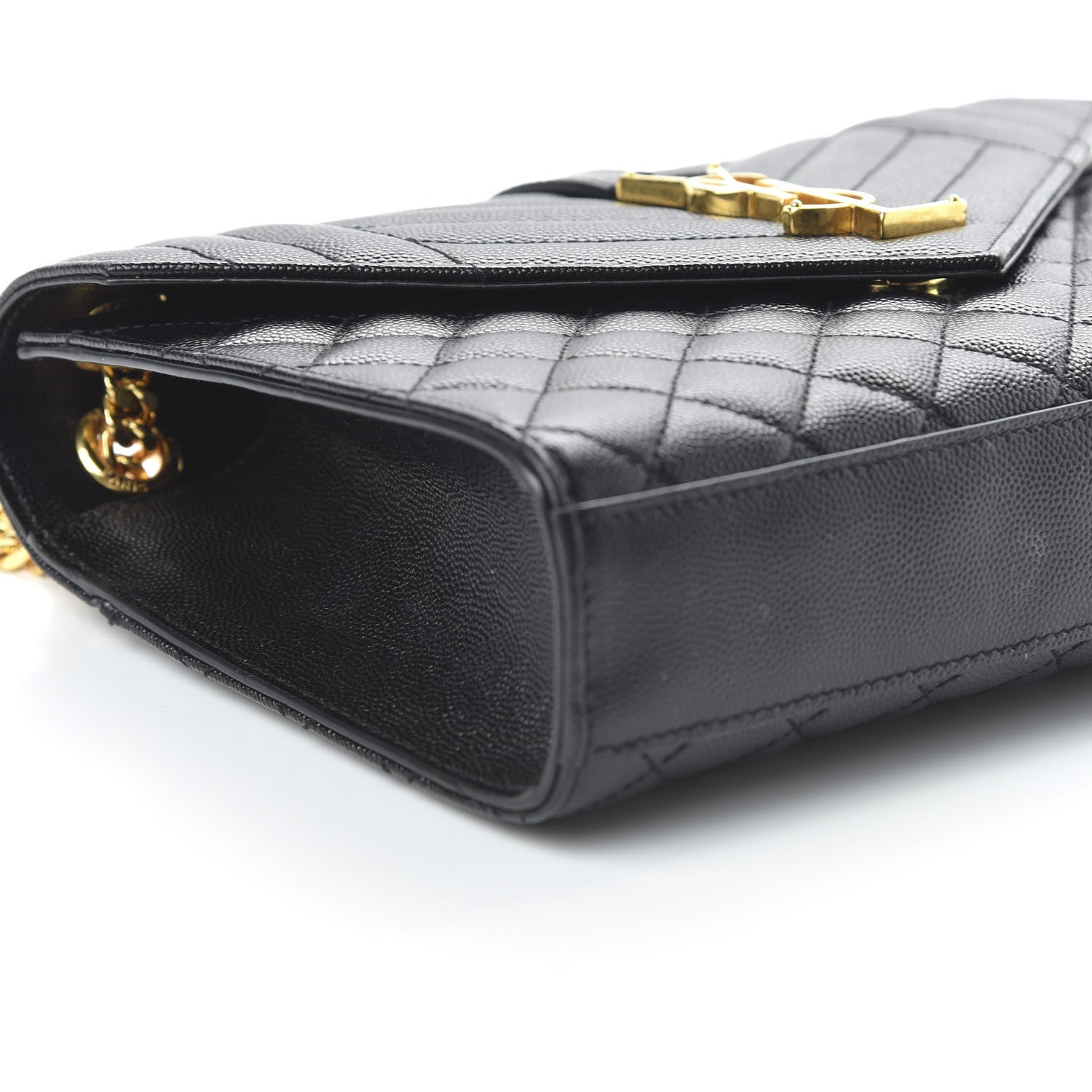 Saint Laurent Grain De Poudre Textured Mixed Matelasse Triquilt Medium Monogram Satchel Black 6 of 10