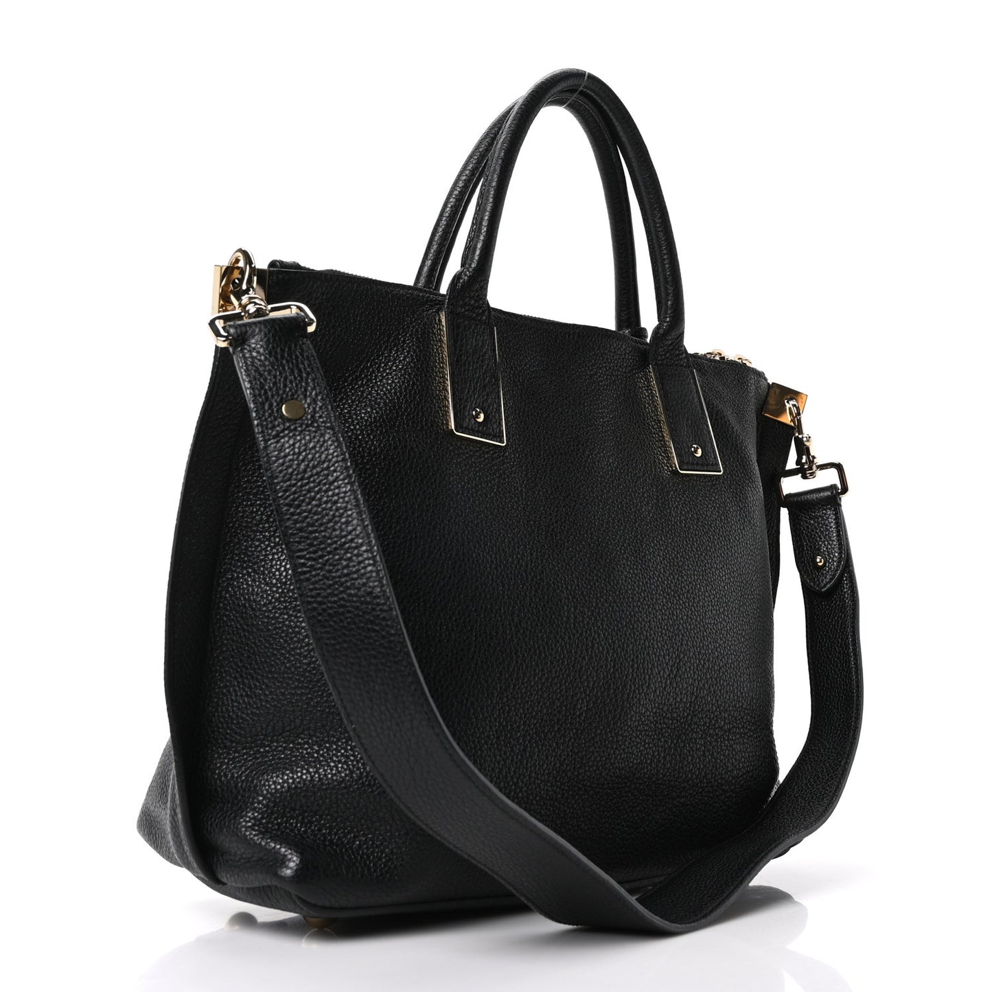 Classic Grained Calfskin Small Alice Satchel Black