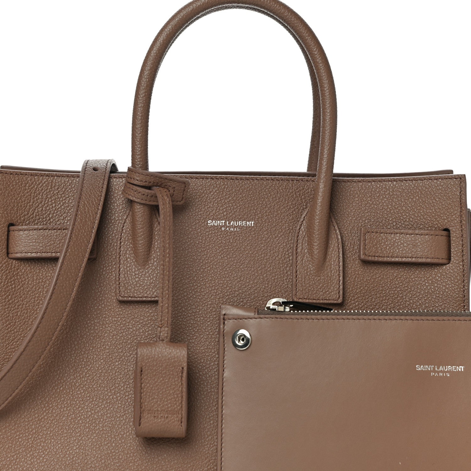 Saint Laurent Grained Calfskin Baby Sac De Jour Taupe 8 of 12