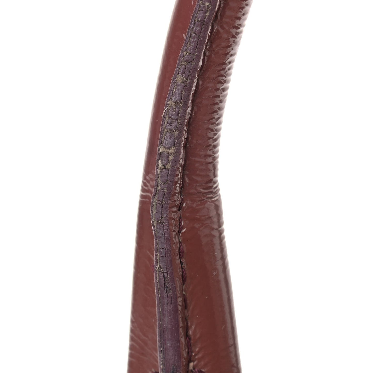 Textured Patent Medium Easy Sac Dark Red