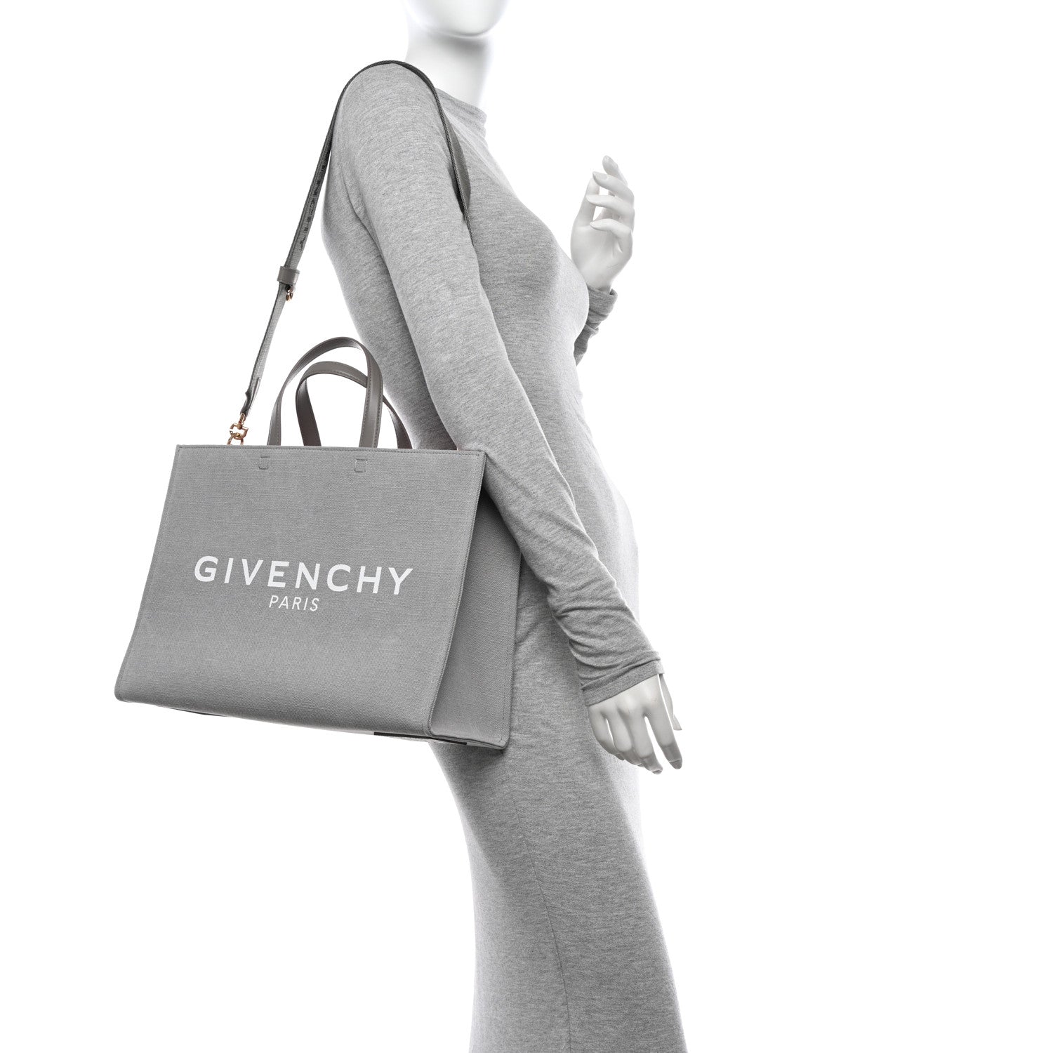 Givenchy Canvas Embroidered Medium G-Tote Grey Pink 2 of 10