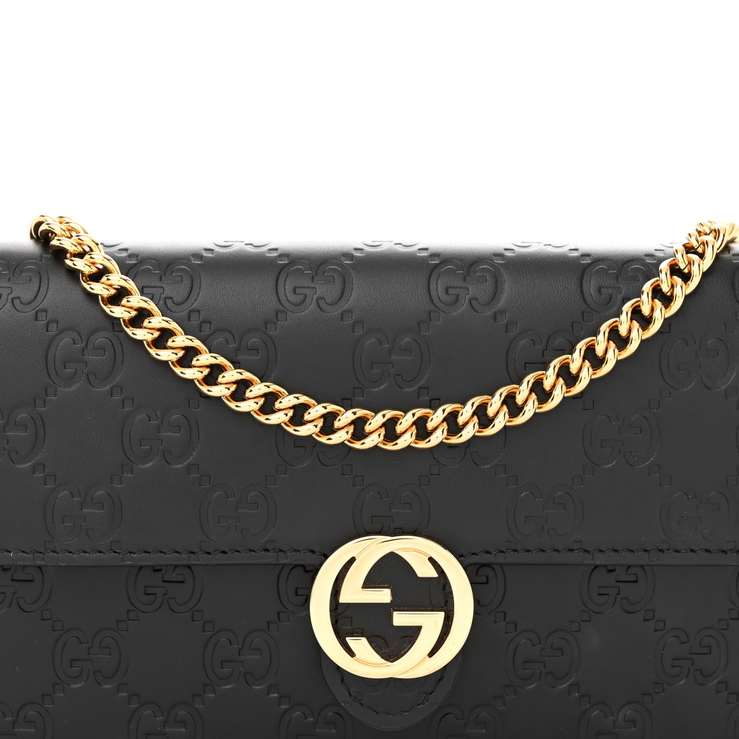 Gucci Guccissima Icon Chain Wallet Black 7 of 9