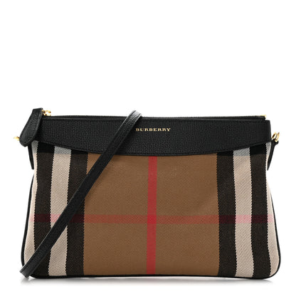 Burberry House Check Derby Peyton Crossbody Clutch Bag Black 1 of 10