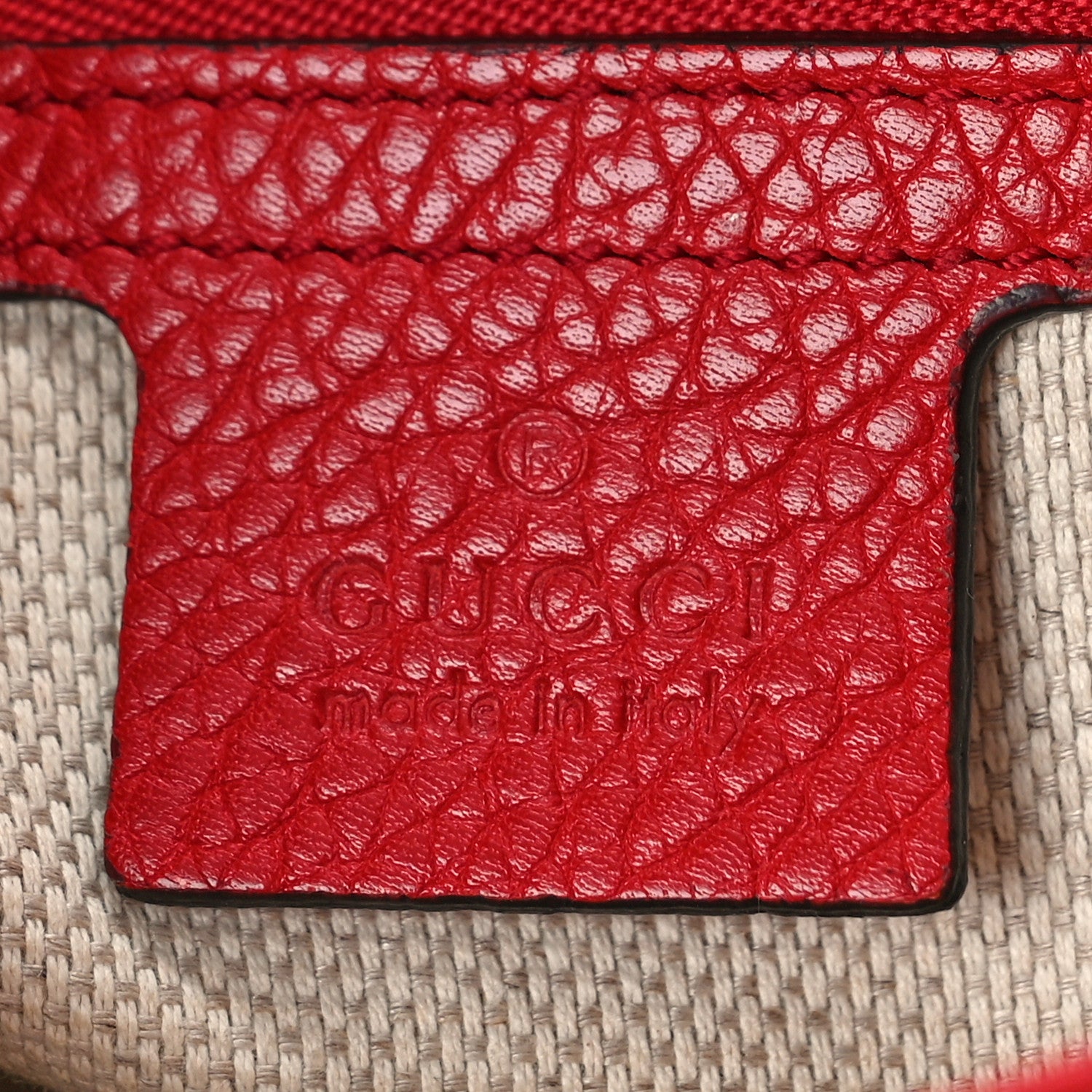 Gucci Pebbled Calfskin Medium Soho Flap Crossbody Tabasco Red 5 of 11