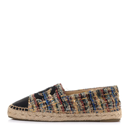 Chanel Tweed Grosgrain CC Espadrilles 37 Multicolor 1 of 15