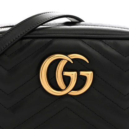 Gucci Calfskin Matelasse Small GG Marmont Chain Shoulder Bag Black 7 of 12
