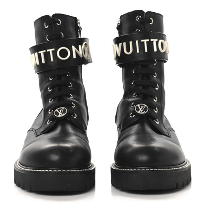 Louis Vuitton Calfskin Territory Flat Ranger Boots 40 Black 3 of 9