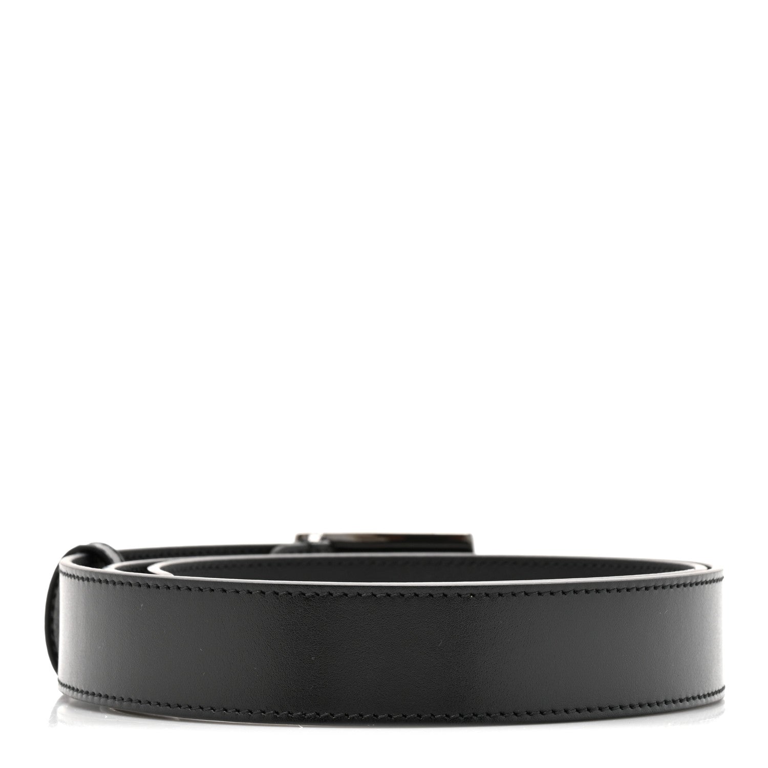 Gucci Plutone Calfskin Plaque Interlocking G 30mm Belt 95 38 Black 2 of 4