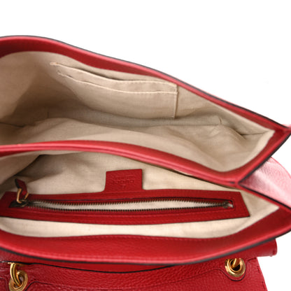 Gucci Cellarius Calfskin Feline GG Marmont Flap Shoulder Bag Vulcanic Red 5 of 10