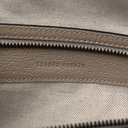 Gucci GG Supreme Monogram Textured Dollar Calfskin Web Medium Savoy Duffle Bag Beige Mystic White Oatmeal 6 of 8