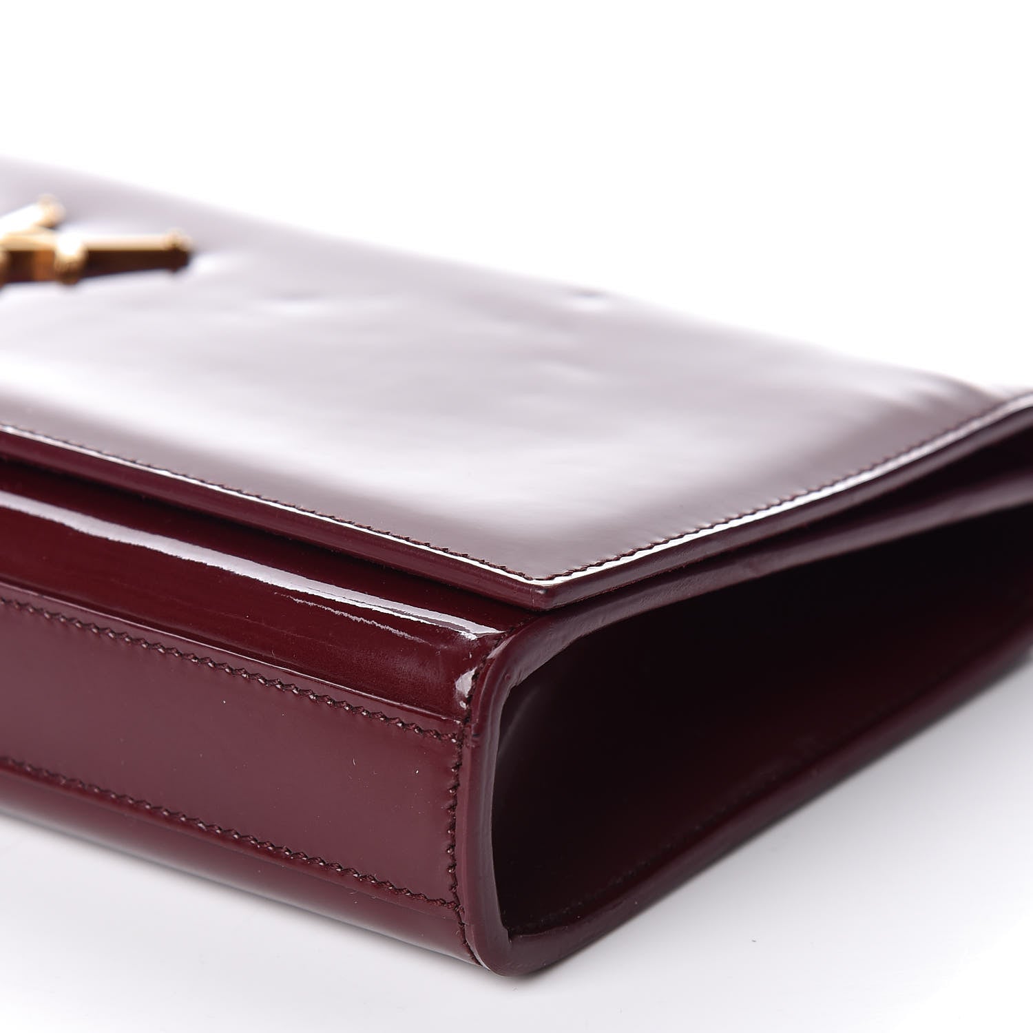 Saint Laurent Patent Classic Monogram Cassandre Clutch Dark Red 6 of 12