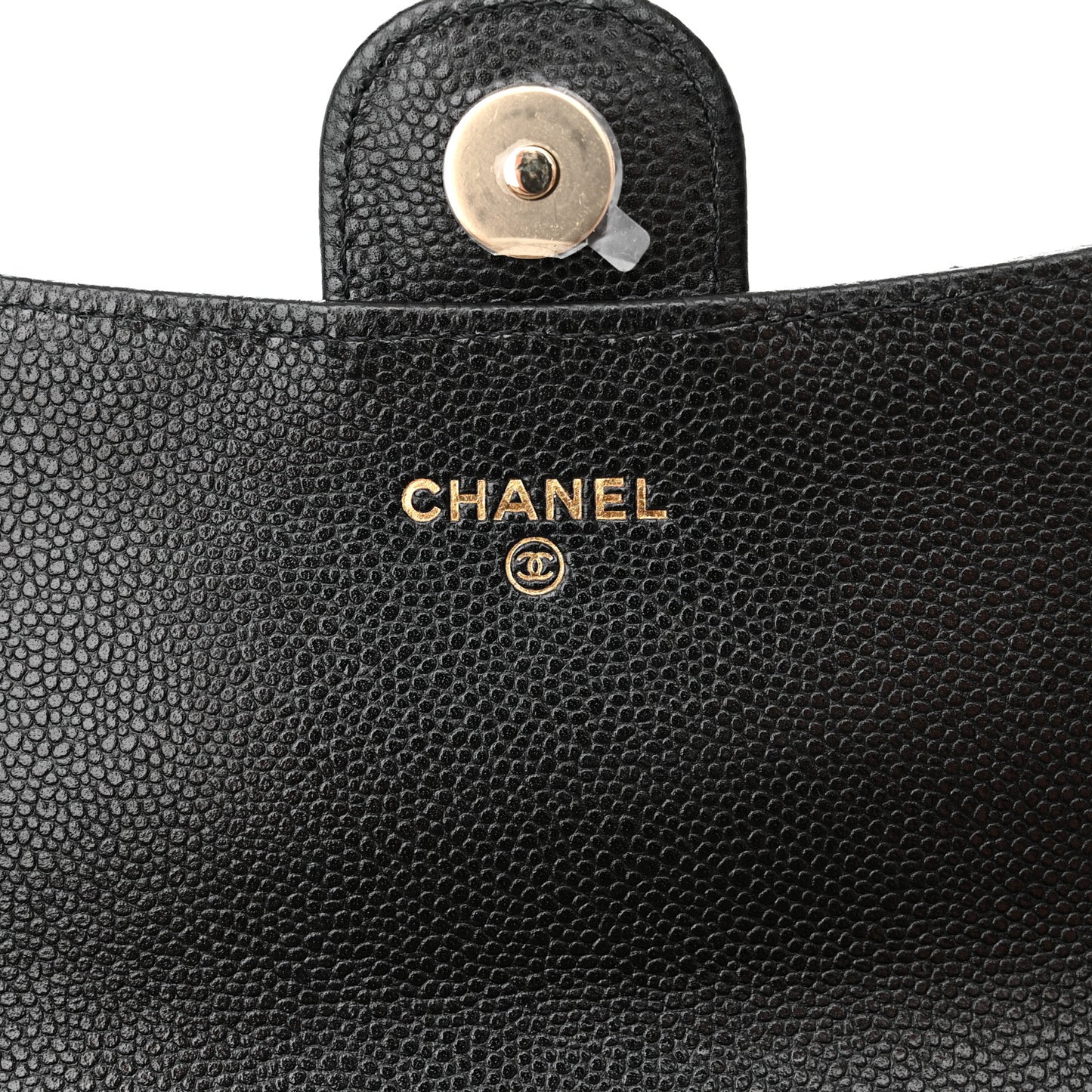 Caviar Quilted Flap Phone Holder With Chain Black