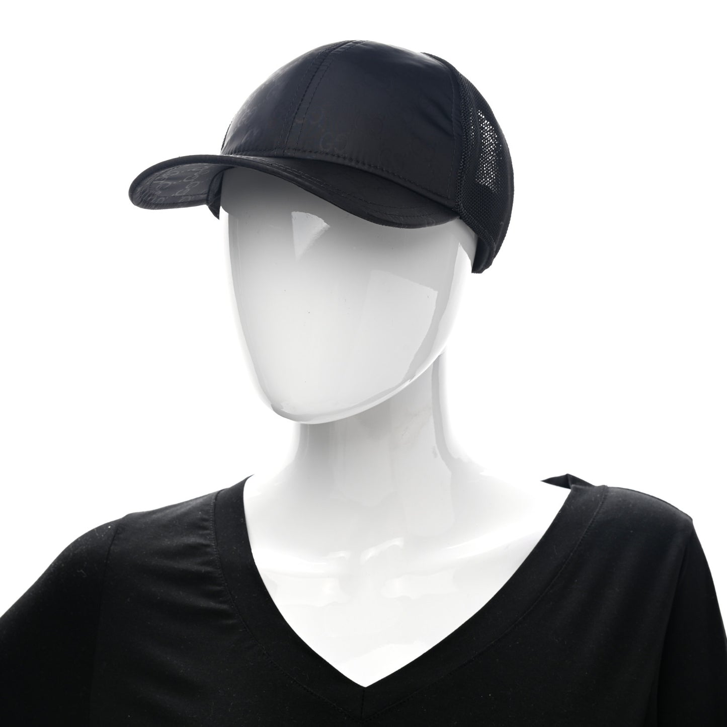 Nylon Monogram Baseball Hat L Black