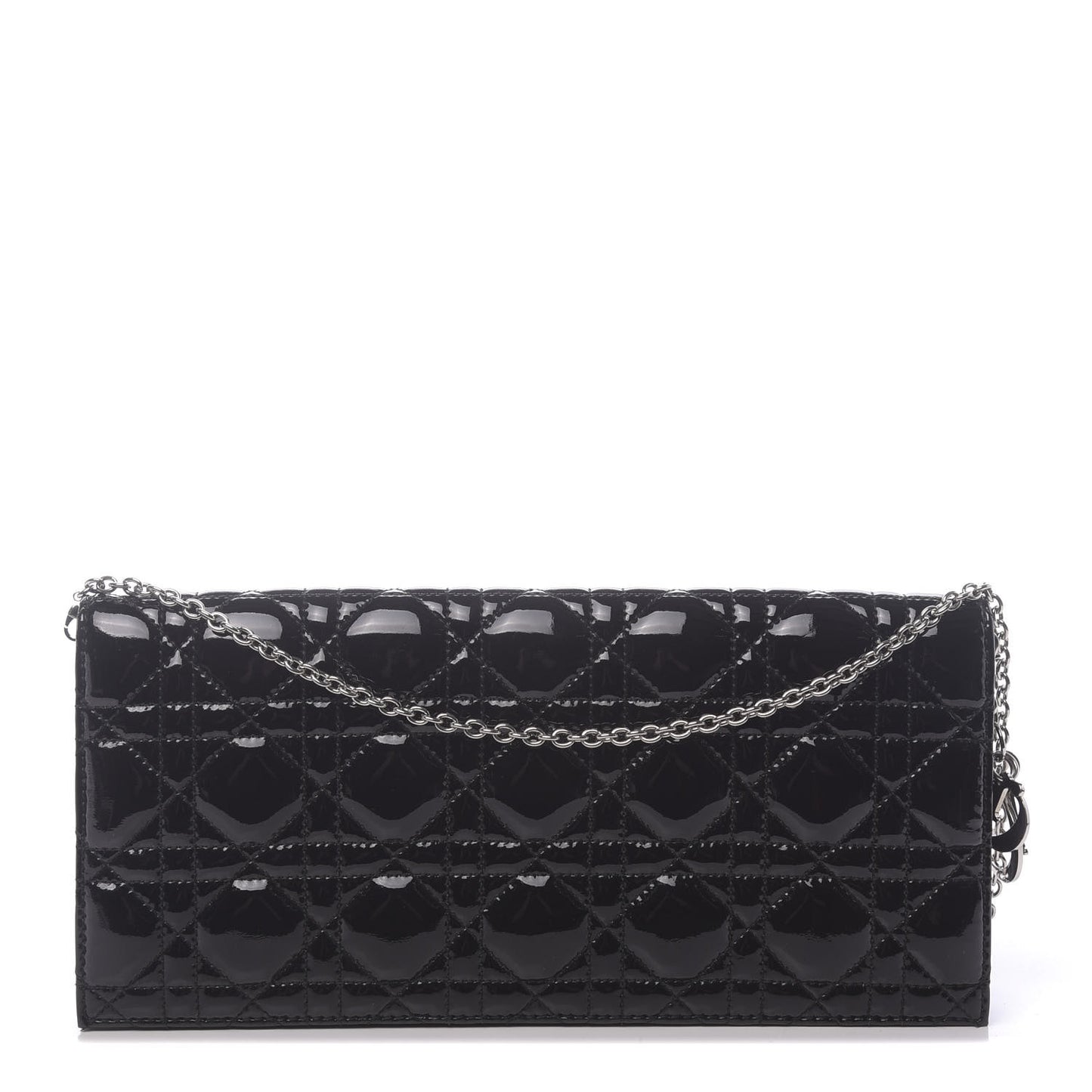 Patent Cannage Lady Dior Convertible Clutch Black
