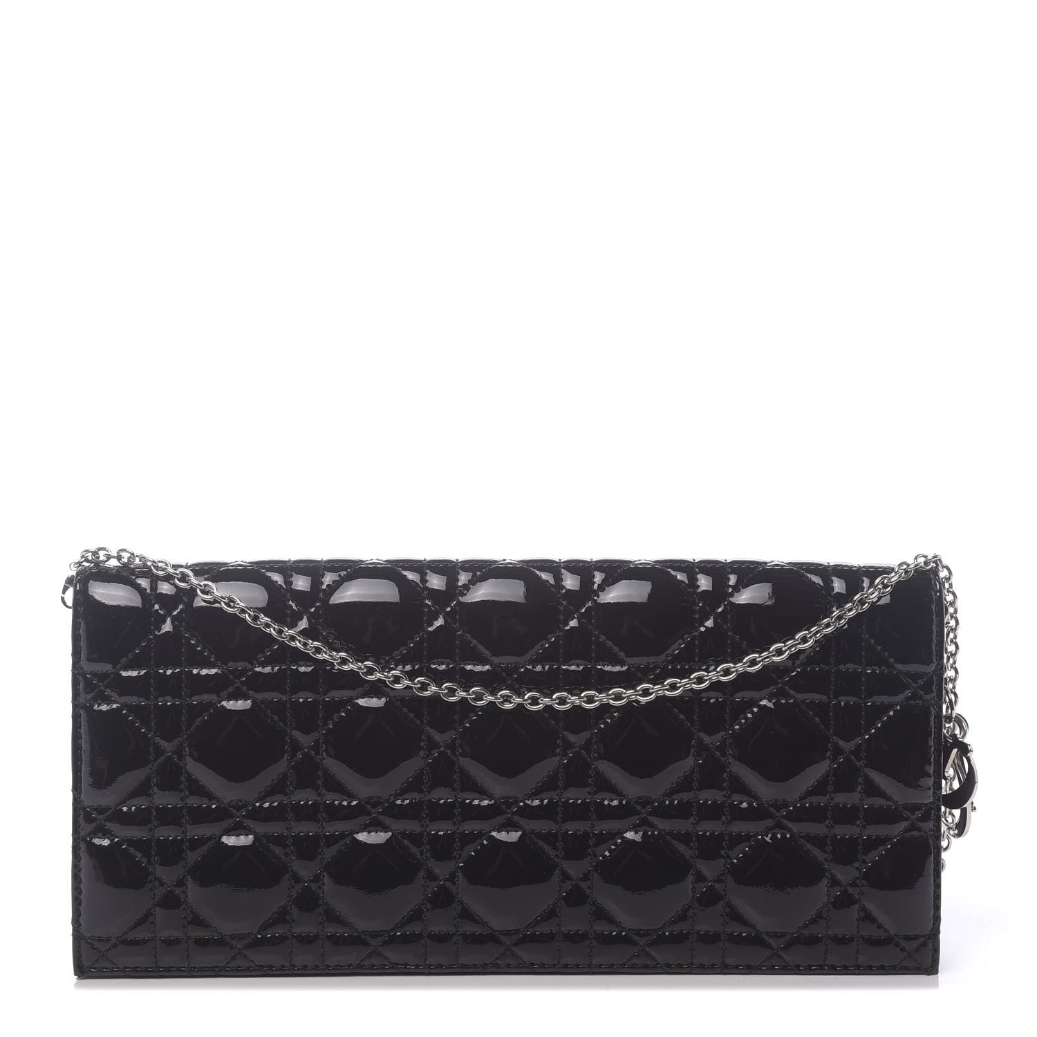 Christian Dior Patent Cannage Lady Dior Convertible Clutch Black 1 of 9