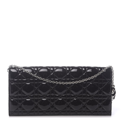 Christian Dior Patent Cannage Lady Dior Convertible Clutch Black 1 of 9