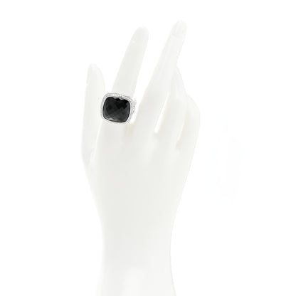 David Yurman Sterling Silver Diamond Black Onyx 17mm Albion Ring 56 7.5 2 of 5