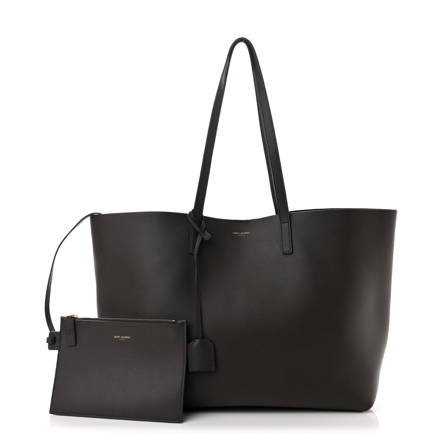Calfskin Large Shopping Tote Black Earth