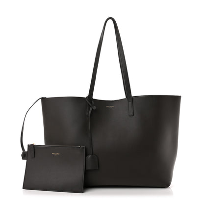Saint Laurent Calfskin Large Shopping Tote Black Earth 1 of 11