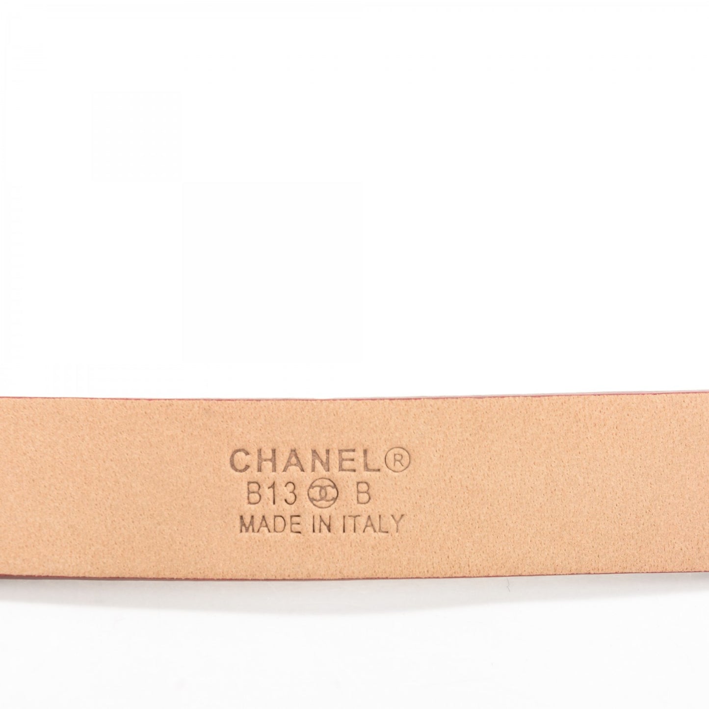 Caviar CC Logo Skinny Belt 95 38 Dark Red