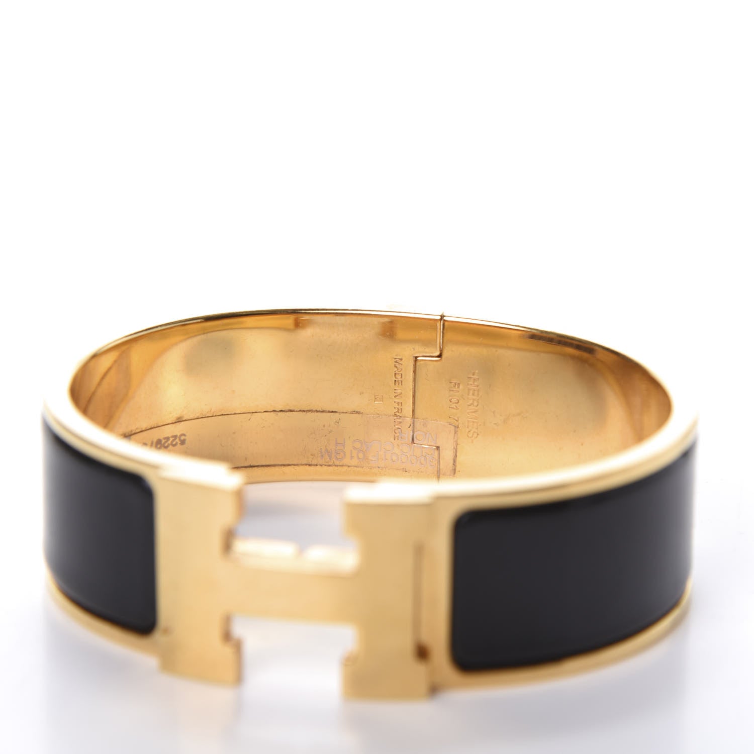 Hermes Enamel Wide Clic Clac H Bracelet GM Black 4 of 4
