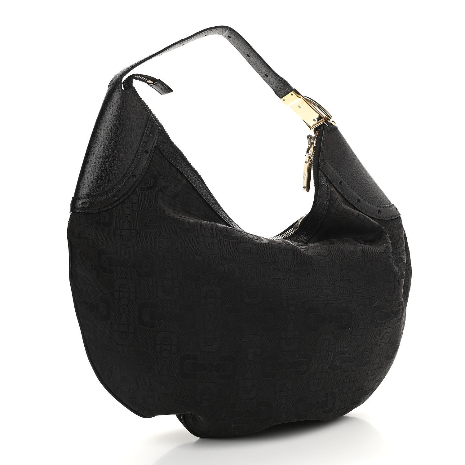 Gucci Canvas Horsebit Glam Hobo Black 2 of 10