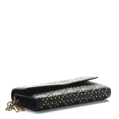Christian Dior Calfskin Cannage Studded Wallet on Chain Black 4 of 11