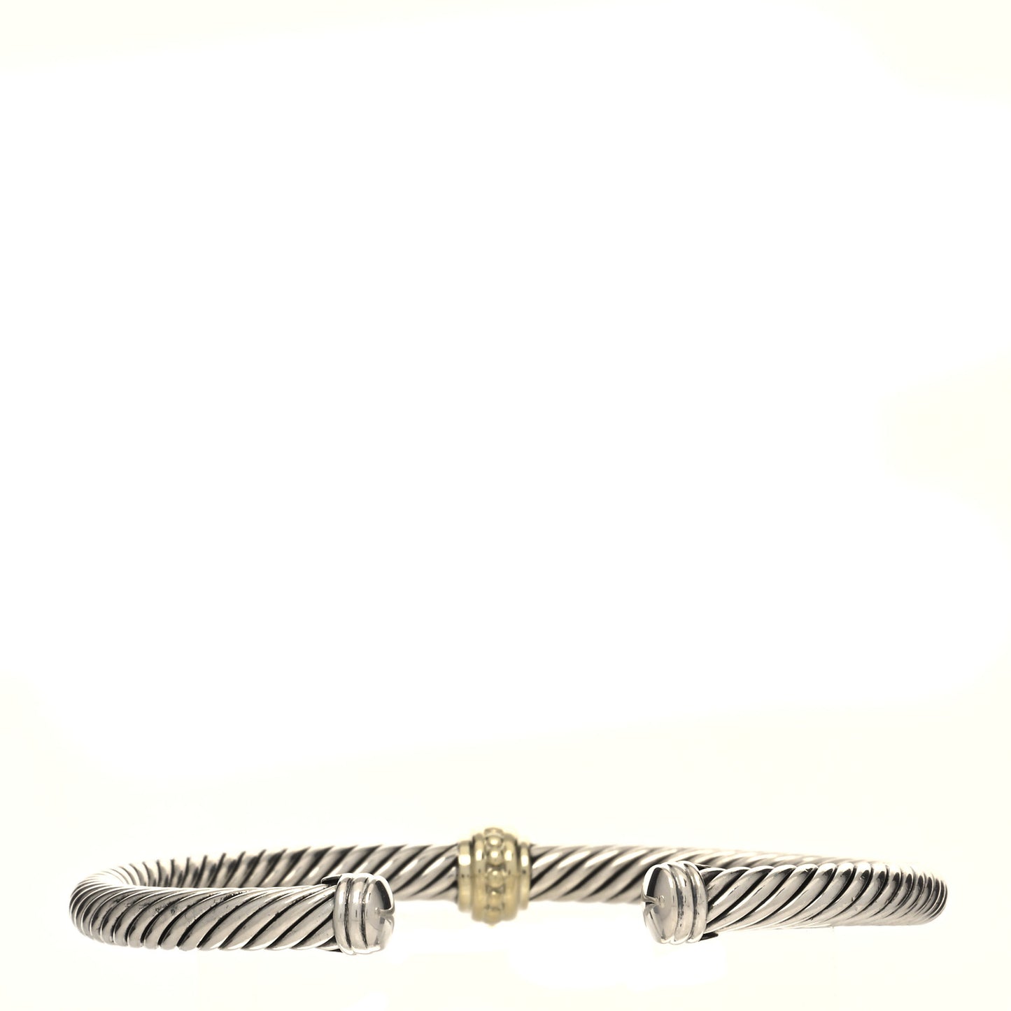 Sterling Silver 14K Yellow Gold 5mm Cable Classics Single Station Bracelet