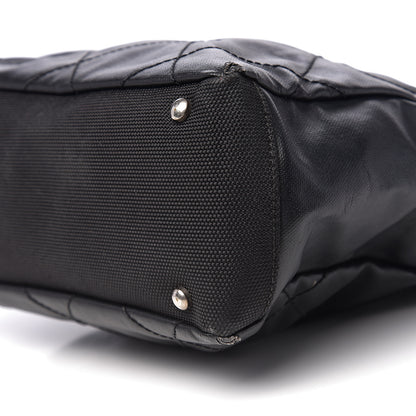 Chanel Coated Canvas Quilted Small Paris Biarritz Tote Black 8 of 10
