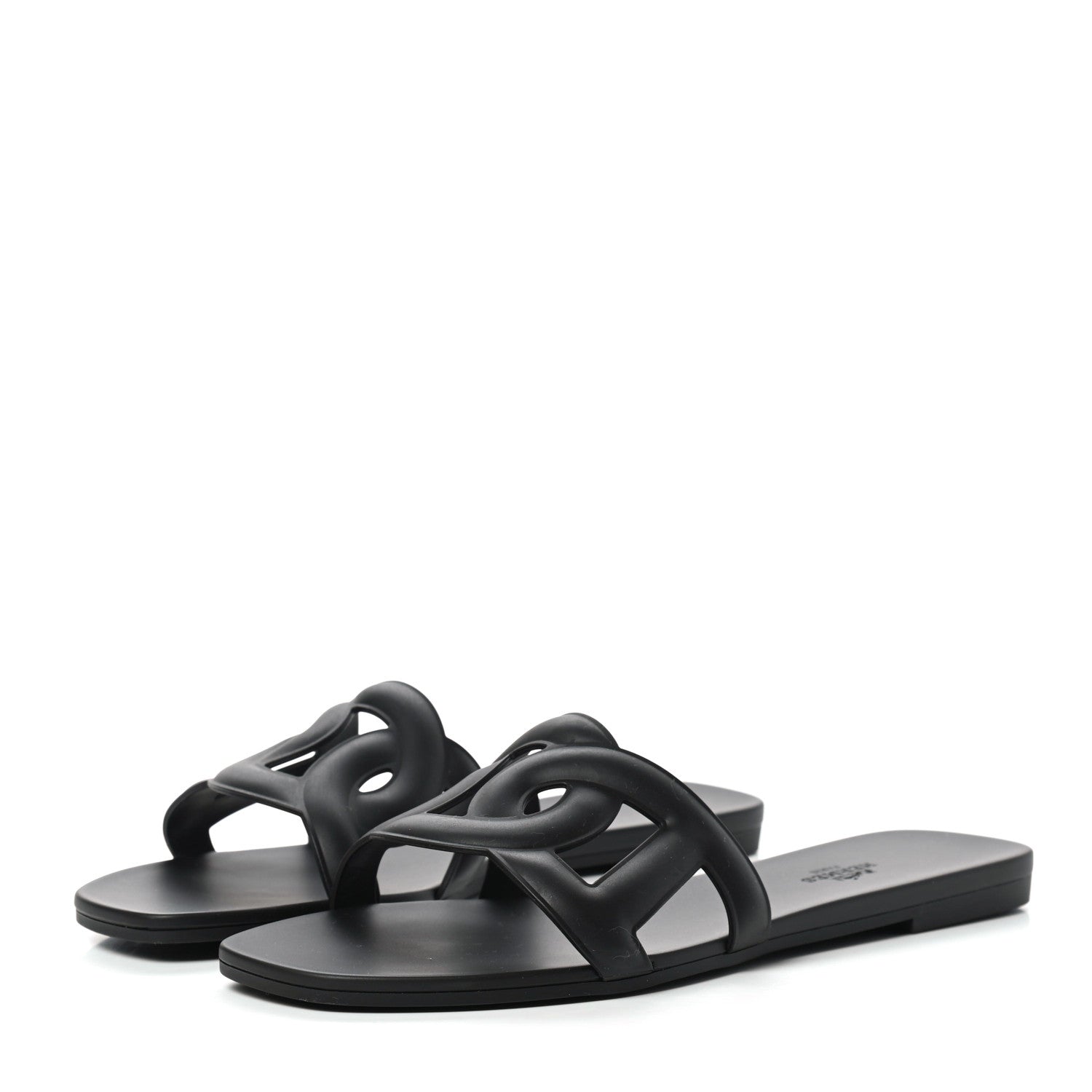 Hermes Rubber Aloha Sandals 40 Black 3 of 7