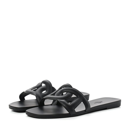 Hermes Rubber Aloha Sandals 40 Black 3 of 7