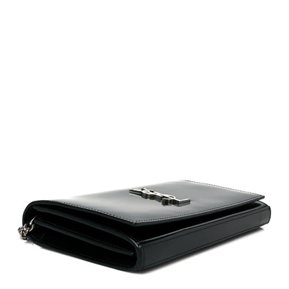 Saint Laurent Glazed Calfskin Cassandre Wallet On Chain WOC Black 4 of 9