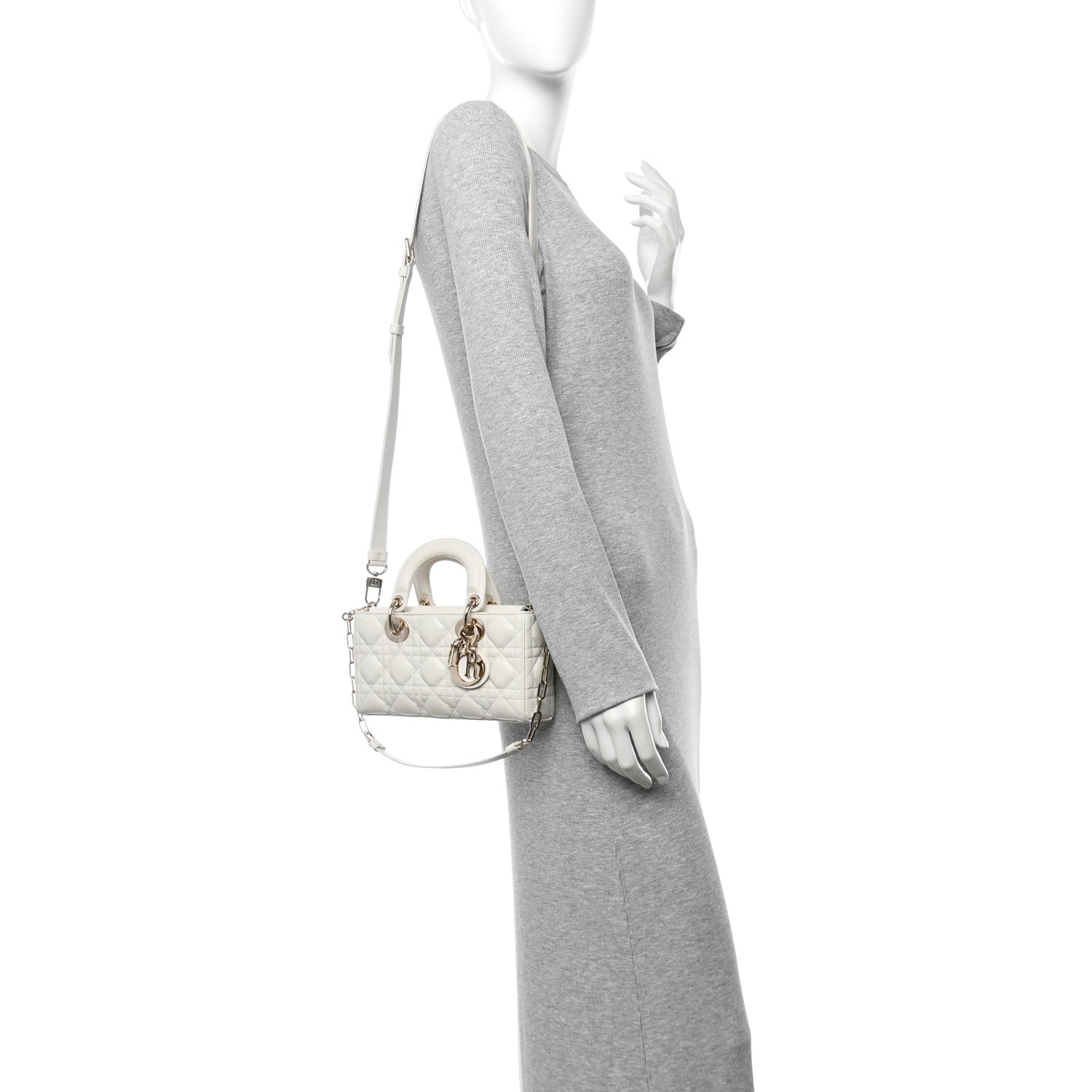 Christian Dior Lambskin Cannage Small Lady D-Joy Latte 2 of 10