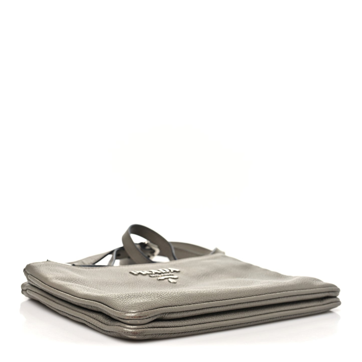 Vitello Phenix Double Zip Crossbody Bag Argilla