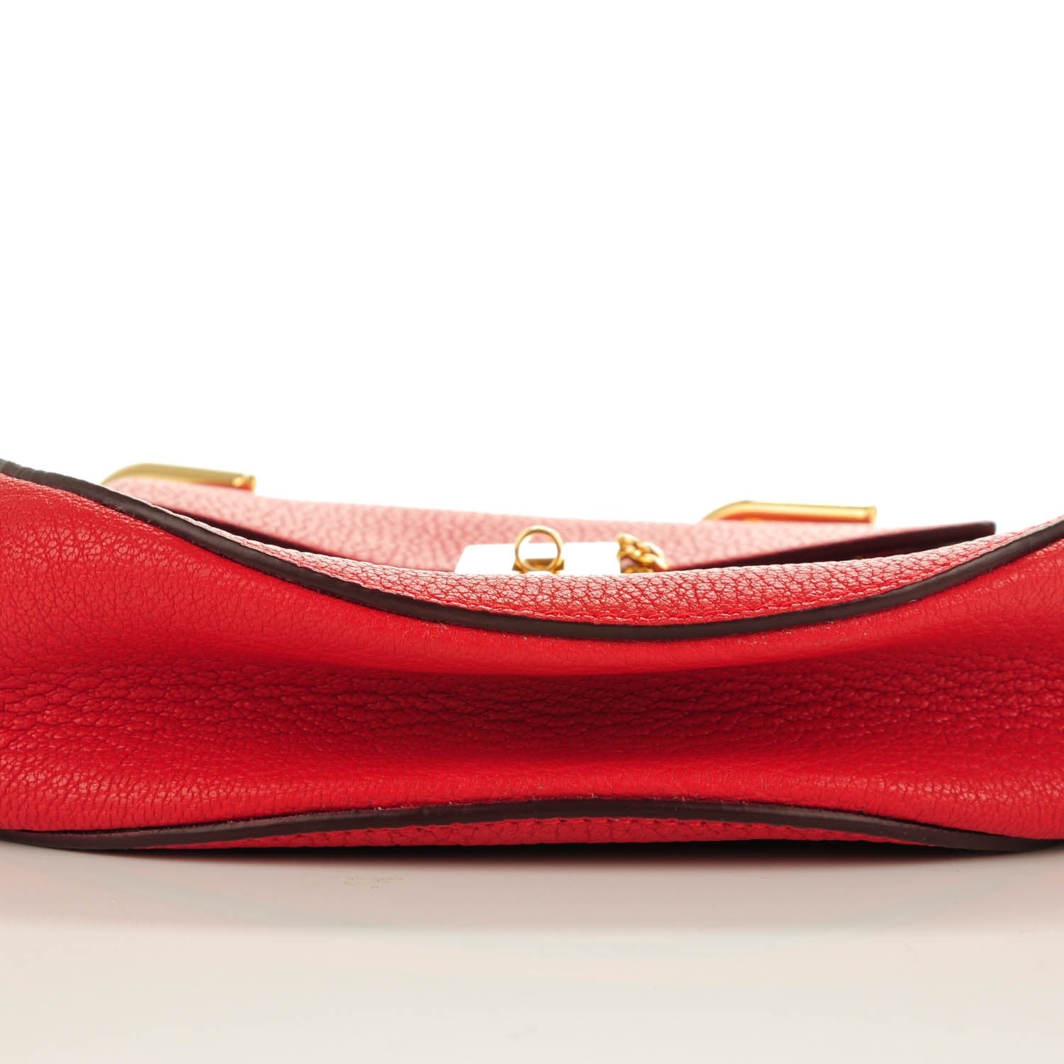 Chloe Grained Lambskin Mini Drew Shoulder Bag Plaid Red 8 of 8