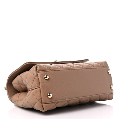 Chanel Caviar Quilted Mini Coco Handle Flap Beige 4 of 9