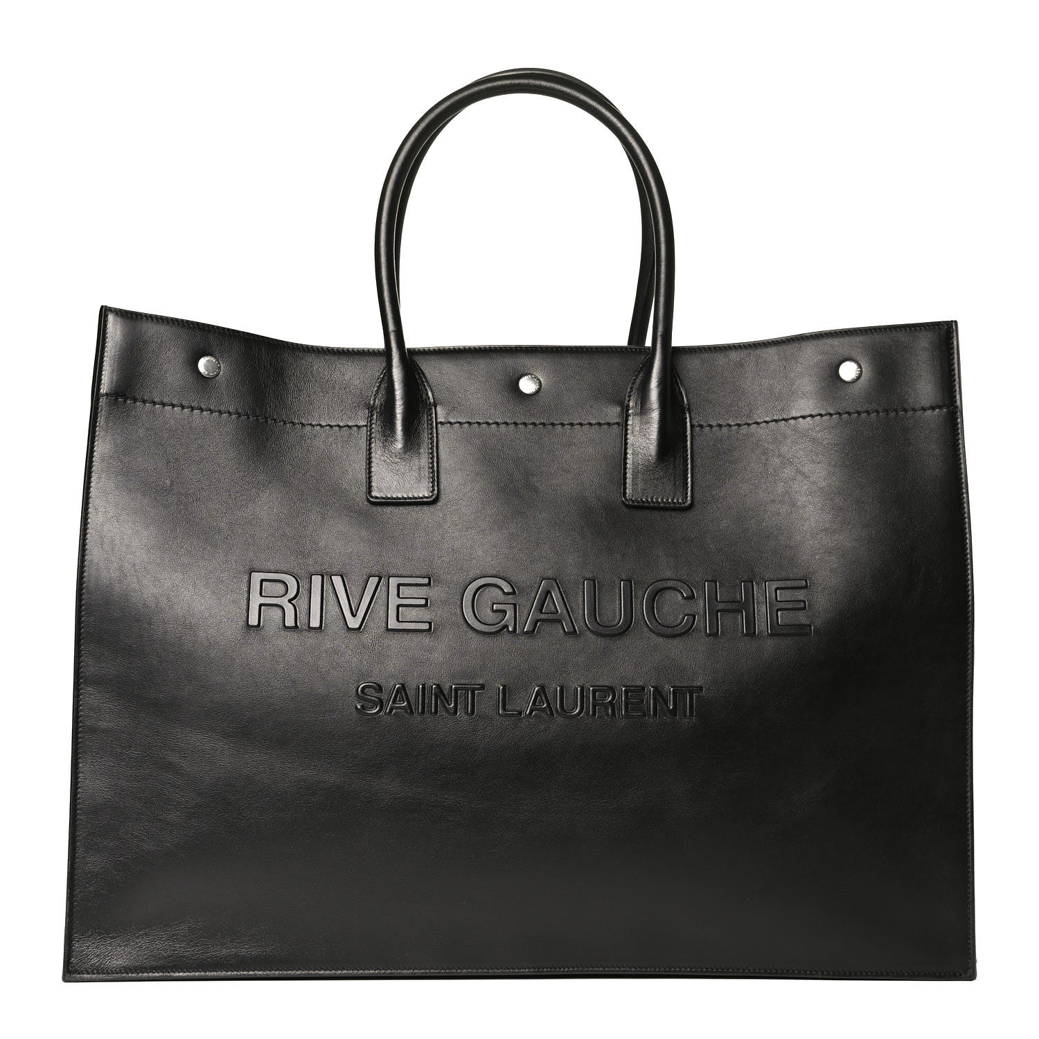 Saint Laurent Vitello Rive Gauche Large Tote Black 1 of 12