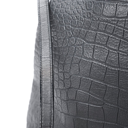 Chanel Metallic Calfskin Crocodile Embossed Large Backpack Silver 15 of 16