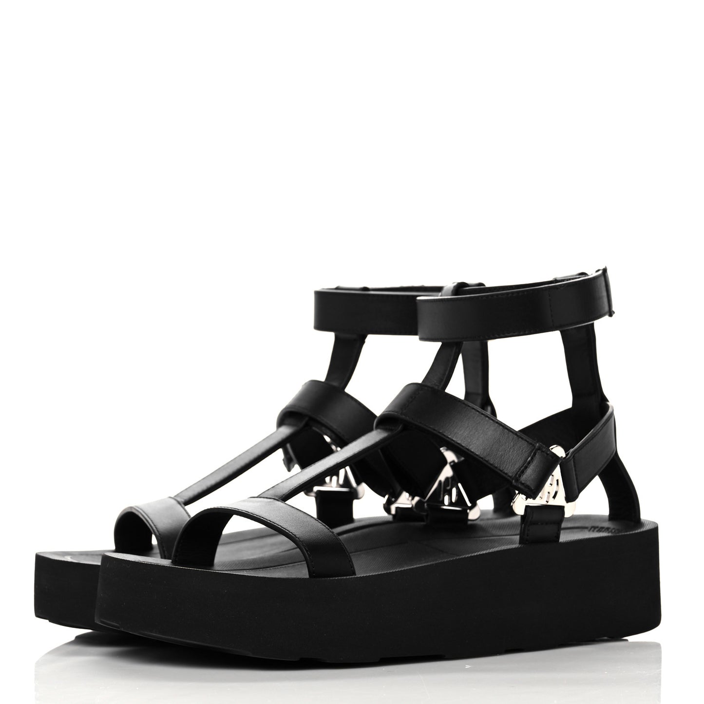 Calfskin Womens Enid Sandals 38 Black